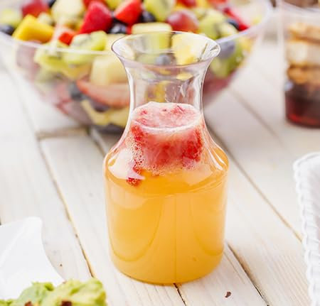 6 Plastic Mini wine Carafe Single Serving Wine Carafe with Lids 7.5 OZ Pitcher, Individual Decanter for Tasting, Champagne, or Juice, Mini Decanter for Individual Pours