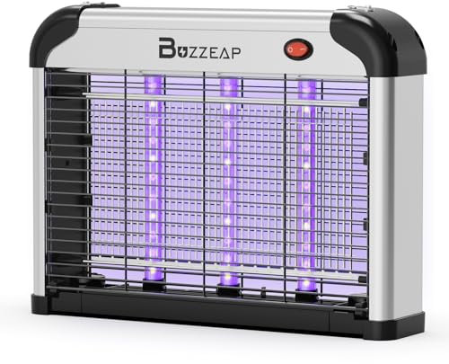 Lampada Antizanzare LED, Durata di 10 Anni, 365+395nm UV LED Lampade Potenziate per Maggiore Attrazione degli Insetti, Zanzariera Elettrica 4200V, Trappola per Moscerini, Zanzare, Falene e Mosche