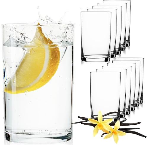 IMPERIAL glass Gerade Trinkgläser aus Glas 220ml (max. 290ml) Set 12 Teilig Teegläser Wassergläser Saftglas Eissteeglas klein