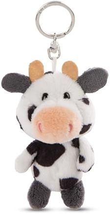 Llavero Vaca Cowluna de 10 cm, Blanco, Fiel compañero para Mochila o Bolso, Llavero para pequeños y Mayores, 62245