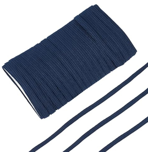 Sangles Élastiques Plates en Tissu Letsinstyle de 15 mètre Cordon Élastique Tressé Extensible et Résistant Bande Extensible Tressée Bleu Marine pour la Couture et L'Artisanat