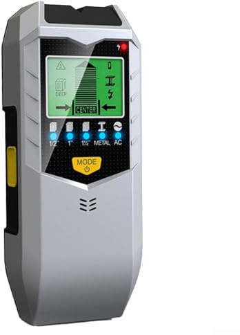 Scanner mural SH402 5 en 1 - Détecteur de métaux - Scanner mural - Avec écran LCD - Pour métal et bois - Argenté