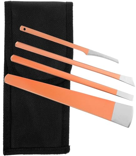 DECORNIJIA Set di Coltelli per Pedicure in Acciaio Rosa con Borsa Portatile Strumenti Professionali per Cura Piedi Rimozione Duroni e Unghie Incarnite Kit Riutilizzabile per Trattamento