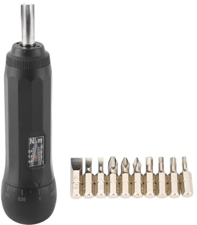 Destornillador Dinamométrico Precisión 0.5-3 N.m, Kit con 10 Puntas Imantadas - Ajuste Fácil, Alta Exactitud, Ideal para Electrónica y Mantenimiento Técnico
