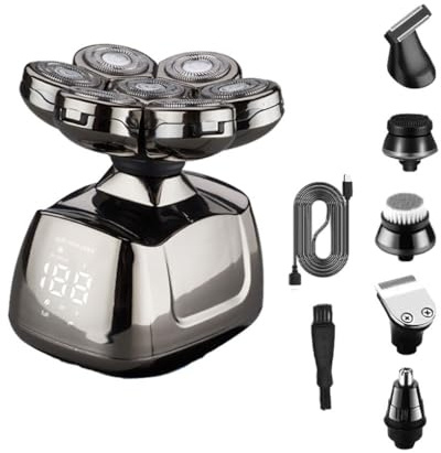 AMSLSIU Regali premurosi per gli uomini Rasoi elettrici impermeabili IPX6 Rasoi elettrici per ABS per uomo Rasoio per testa 7D Rasoio per uomo