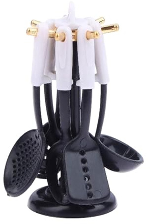 Set Utensili Da Cucina In Miniatura Realistici Per Accessori Per La Casa Delle Bambole Con Supporto Staccabile Spatola Filtro Modello Set Utensili Da Cucina In Miniatura