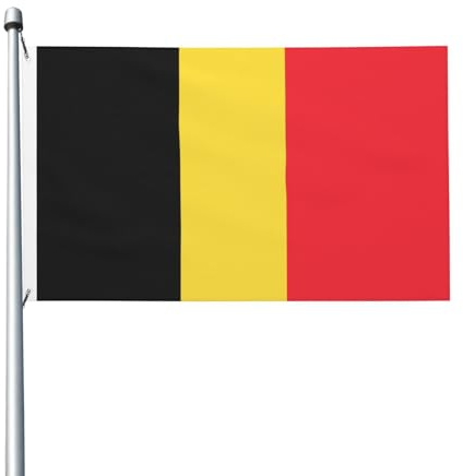 Drapeaux décoratifs double face pour fête - Drapeau de la Belgique - Pour l'intérieur et l'extérieur - Avec œillets de suspension