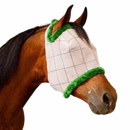 Farnam SuperMask II Horse Fly Mask Without Ears, Extended Coverage, Protects Eyes from Insects and Debris, Adjustable Throat Latch, XL Size