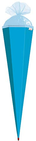 ROTH Bastelschultüte 85cm pazifikblau blau - Schultüte mit Stabiler Rot(h)-Spitze mit Tüll-Verschluss