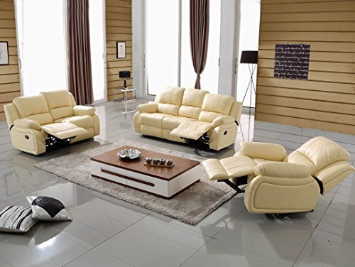 Mapo Möbel Voll-Leder Couch Relaxsofa Sofa Relaxsessel Fernseh-Sessel 5129-3+2+1-317