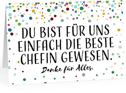 XXL Abschiedskarte (A4) | Die beste Chefin (Persönlich) | mit Umschlag | edle und hochwertige Klappkarte | Große Ruhestandskarte, Pension, Rente | Maxi Karte | Überformat