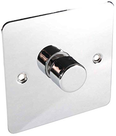 Lowenergie LED Dimmer Switch Light Switch for Dimmable Low Load Lighting Faceplate 3W to 250W 240V (SINGLE, POLISHED CHROME)