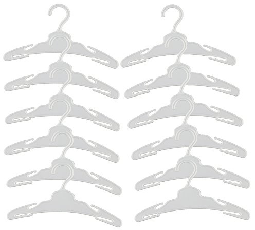 Miunana 12 Stück Kleiderbügel Plastik Puppenkleiderbügel für 46-50cm Our Generation Puppen 18 Inch Puppen