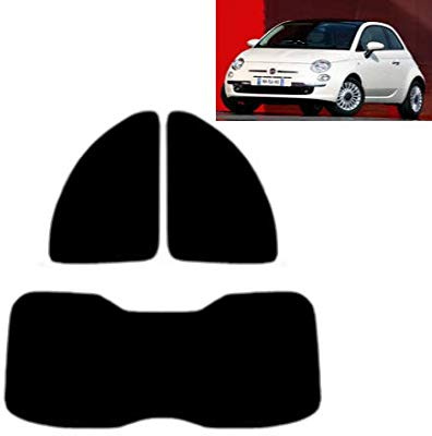 Passgenaue Tönungsfolie für-FIAT 500 3-Türen 2007-2011 Heck/Seitenscheiben (20% Schwarz)