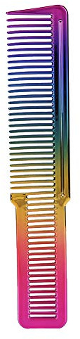 Colorful Rainbow Electroplated Hair Comb Hairdressing Cutting Styling Comb for Barber Shops