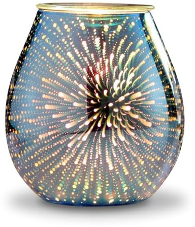 Zen'Arôme - Duftwachsbrenner Calorya n°6 - Elektrischer Duftbrenner für parfümiertes Fondant - Duftlampe mit Dimmer und abnehmbarer Schale - Original 3D-Effekt-Dekor, Farbige Raumbeleuchtung