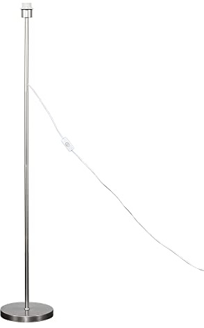 MiniSun | Modern Standard Floor Lamp Base in a Brushed Chrome Metal Finish | Floor Lamps & Torchieres, Home Décor & Improvement Essential | Includes Bulb [6500K Cool White]