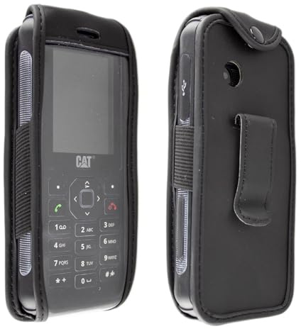 caseroxx Ledertasche für Cat B40 | Hochwertige Tasche mit Gürtelclip zum sicheren Tragen am Gürtel, aus Echtleder