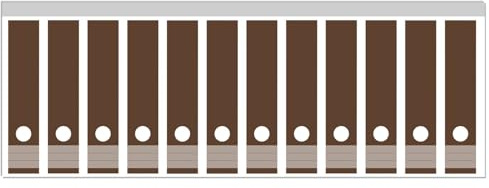 Wallario Ordnerrücken Sticker Braun - Rückenschilder für 12 breite Ordner, Klebeetiketten