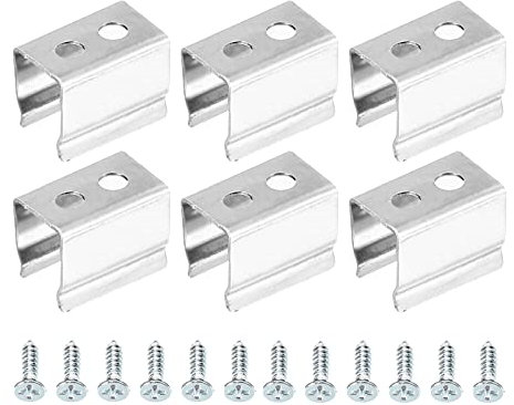 sourcing map 50 Stück Lichtschlauch-Montageclips Wandkanal-Montagehalter-Zubehör LED-Lichtstreifen Montagehalterung für 4,8 mm bis 6 mm wsserdichter LED-Lichtstreifen, Edelstahl