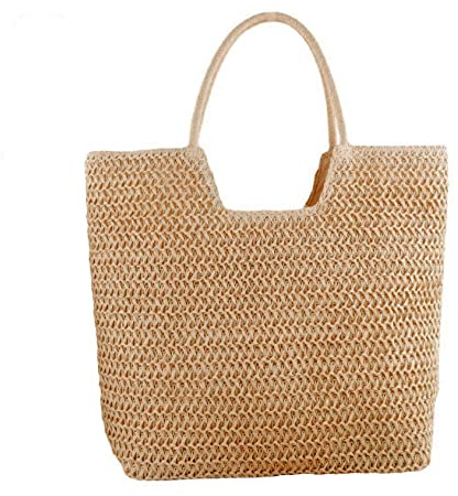Women's Straw Bag Woven Basket Beach Purse Summer Purses Vacation Handbags Straw Purse