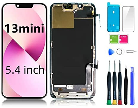 bstdianzi Kit de remplacement pour iPhone 13 Mini écran tactile LCD OLED 3D Touch 5,4 modèles A2481, A2626, A2629, A2630, A2628 avec outils