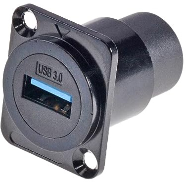 HangTon Waterproof USB 3.0 Coupler Connector, D-type Inline Cable Chassis Panel Socket Female to Female Extension, IP65 Bulkhead Pass-Through