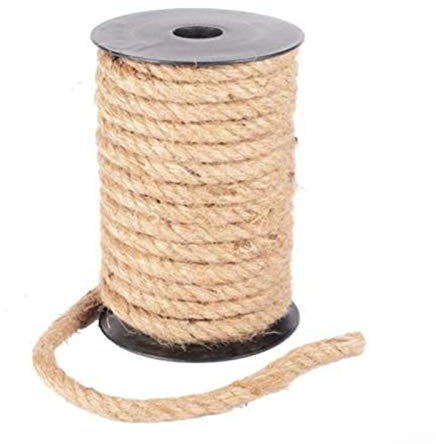 Garten Schnur 10m Natürliche Sackleinen Hessian Jute Twine Cord Hanf Seil String Geschenk Packing Saiten Party Supplies (Color : 8mm)