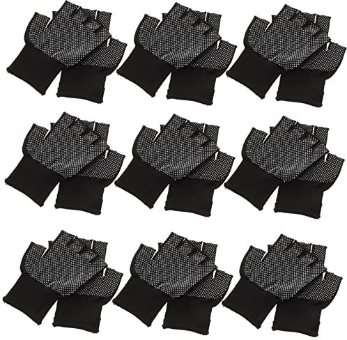 Veemoon 15paare Halbfinger Nylon Handschuhe Für Arbeit Rutschfeste Schutzhandschuhe Für Industrie Und Präzisionsarbeiten Im Sommer