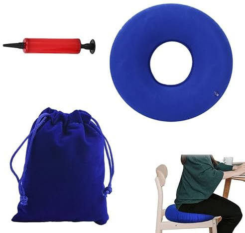 PacuM Coussin Gonflable en Anneau Coussin Hémorroïdes Rond Coccyx Donut Coussin Coussin Orthopédique pour Hémorroïdes Coccyx Siège Coussin Donut，pour Hémorroïdes, Douleurs au Coccyx, Grossesse.(Bleu)