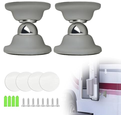 kingsea 2 Stück Magnetischer Türhalter Magnetischer Türverschluss für Wohnmobile, Wohnwagen, Wohnmobile, Wohnmobile, Hält die Tür Offen, Grau