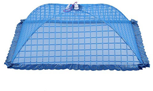 Niniang Set di 1 tende a rete a setaccio a maglia quadrata per zanzariere, riutilizzabili e pieghevoli, 72 x 51 cm per pic-nic/barbecue, vietare mosche, insetti, zanzariere (blu)