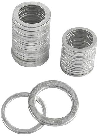 20 Stück M6-M26 Aluminium-Unterlegscheiben-Dichtung, flache Metall-Unterlegscheiben-Dichtungskappe, Öl-Befestigungsdichtungen – 16 x 22 x 1,5 mm