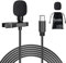 Fyvadio USB C Micrófono Lavalier, 2 Metros Tipo C Micrófono de Solapa con Clip, Micrófono de Condensador Omnidireccional para Teléfono, Ordenador Portátil y Dispositivos de Tipo C