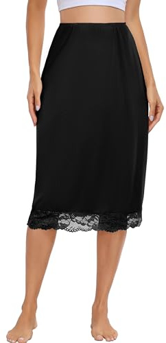 Sopesil Enaguas Largas para Mujer Modal Falda Lencería Ropa Interior Elástica Mujer Combinación para Vestidos Suave Cómodo