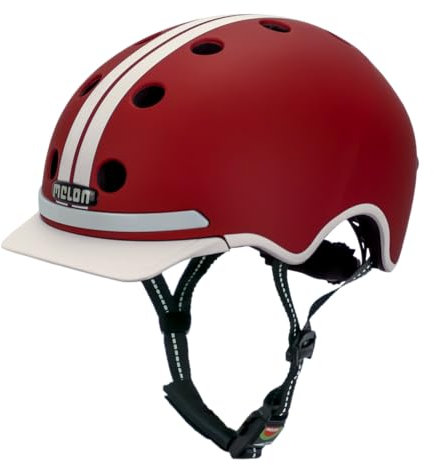 Melon Fahrradhelm E-Series »GT« für Damen & Herren | sicherer Cityhelm mit Beleuchtung | Front- und Rücklicht | M-L (52-58 cm) | rot