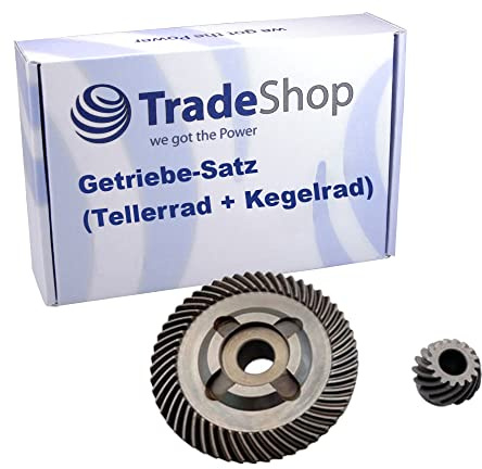 Trade-Shop Juego de engranajes (rueda de disco + engranaje cónico) compatible con amoladora angular Bosch GWS20-180, GWS18-230, GWS19-230, GWS20-230, GWS21-230