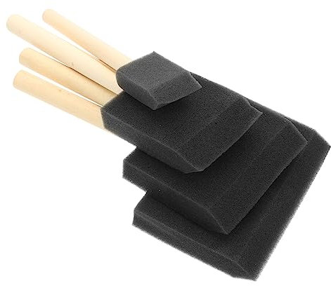 SHINEOFI 3sets Professional Paint Brush Foam Sponge Wooden Handle for Adults Boys and Girls Decorative Art Painting Supplies
