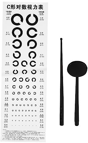GLEAVI 3sätze Visual Testing Chart Für Augenuntersuchungen Inklusive Augenkarte Teleskopstange Und Augenokkluder Für Zuhause Schule Und Kleine Kliniken