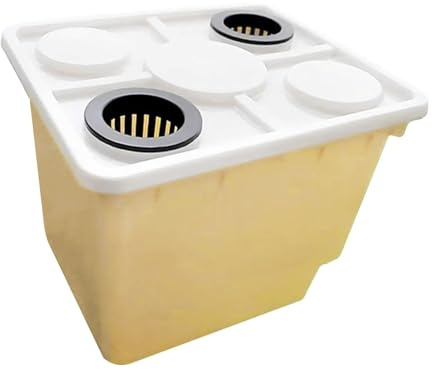 Fenteer Hydroponischer Eimer-Wachstumspflanzer, verschleißfester Behälter, Blumentopf, Tiefenwasserkultur für Tomaten, Gemüsegewächshaus im Innenbereich, Gelb
