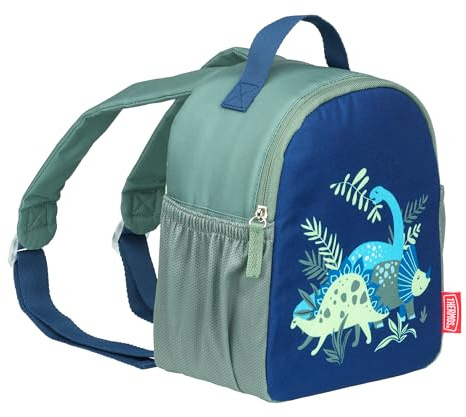 Thermos Kinder-Lunchtasche 4,00 l, isoliert, Dinosaurier grün/blau | Kinderrucksack mit verstellbaren Gurten, Seitenfächern, Tragegriff und Namensschild, Lunchbag ideal für Kindergarten,Kita