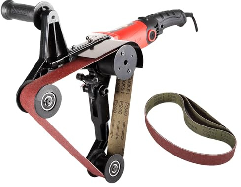 LwiftGal Polisseuse Professionnelle pour Tubes Ronds, Ponceuse à 6 Vitesses Variables, pour Le Polissage du Plastique, De L'Aluminium, du Fer, De L'Acier Et des MéTaux With3sandingbelts