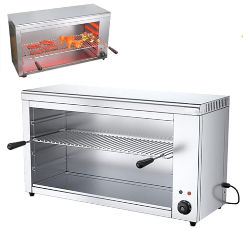 Gril électrique commercial à salamandre avec thermostat réglable pour faire fondre le fromage et cuire des steaks au poisson, au poulet