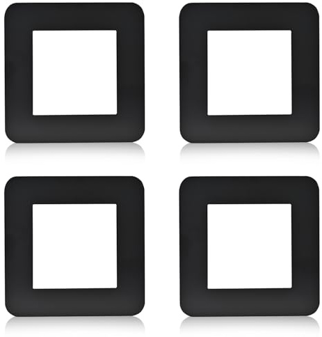 Light Switch Cover Plates – Matt Black Acrylic Light Switch Surrounds – 3.38Inch Square Finger Plates for Light Switches – Socket Surround Wall Covers 4PCS
