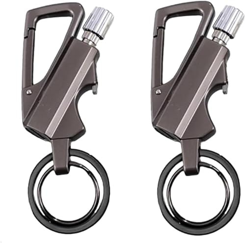 Permanent Match Metall Feuerzeug,Ewiges Streichholz Schlüsselanhänger, Wiederbefüllbares Infinity Feuerzeug, Multifunktionales Schlüsselanhänger. (2, Schwarz)