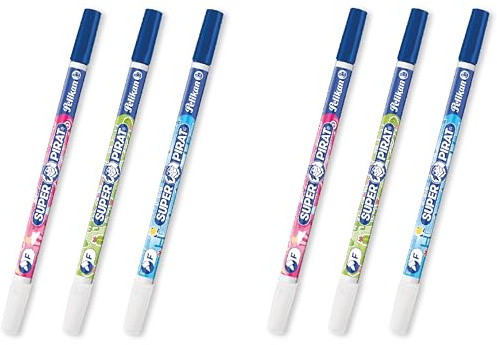 Pelikan Super-Pirat - Borrador de tinta (6 unidades, grosor de trazo F)