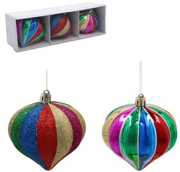 MIKONI 3er- Set Weihnachtskugeln Christbaumkugel aus Glas Christbaumschmuck Figuren Mundgeblasen Weihnachtsbaumkugeln Vintage, Retro, DDR
