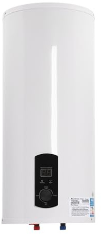 Calentador de agua para baño, 2000 W, 220 V, depósito de agua caliente con ducha de mano, color blanco, acero inoxidable, para cocinas, aseos, peluquerías, baños, escuelas (100 L)