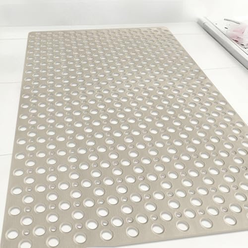 Extra Groß Duschmatte rutschfest 60x90cm: Weiche komfortable TPE Antirutschmatte Dusche mit großen Ablauflöchern und Saugnäpfen - Schnelltrocknend Maschinenwaschbar Duscheinlage