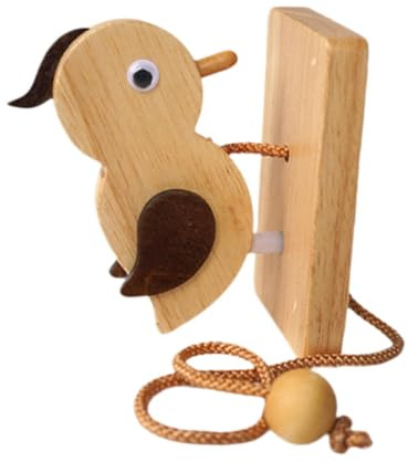 Guangcailun Vogelförmiges Türgong, Früherziehung, attraktives Specht Schnell Türklopfer Ornament aus Holz für Eingangstore, Flache Vogelform